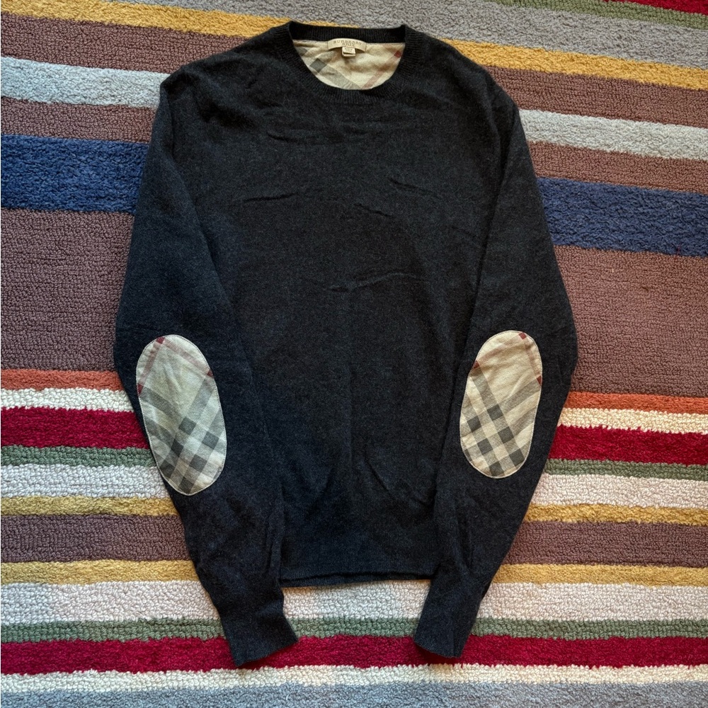 Burberry Cashmere Sweater with Burberry Print Elbow Patches